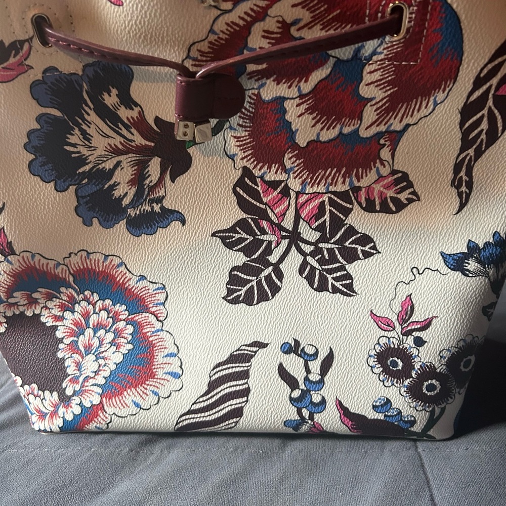 Floral Women's Bag - Cream and Multicolor
